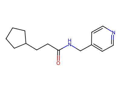 3-cyclopentyl-N-(pyridin-4-ylmethyl)propanamide structure