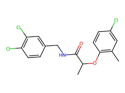 2-(4-chloro-2-methylphenoxy)-N-(3,4-dichlorobenzyl)propanamide structure