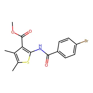 Methyl 2-[(4-bromobenzoyl)amino]-4,5-dimethylthiophene-3-carboxylate structure