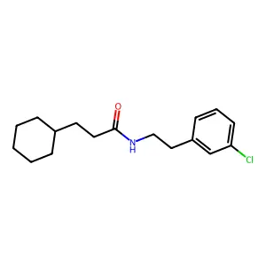 N-[2-(3-chlorophenyl)ethyl]-3-cyclohexylpropanamide structure