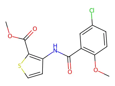 Methyl 3-[(5-chloro-2-methoxybenzoyl)amino]-2-thiophenecarboxylate structure