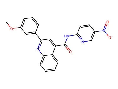 2-(3-methoxyphenyl)-N-(5-nitropyridin-2-yl)quinoline-4-carboxamide structure