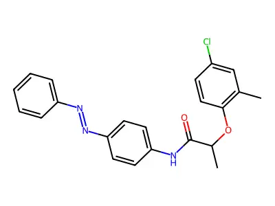2-(4-chloro-2-methylphenoxy)-N-{4-[(E)-phenyldiazenyl]phenyl}propanamide structure