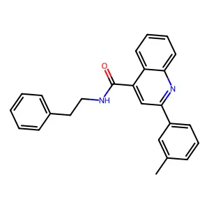 2-(3-methylphenyl)-N-(2-phenylethyl)quinoline-4-carboxamide structure