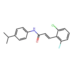 (E)-3-(2-chloro-6-fluorophenyl)-N-(4-propan-2-ylphenyl)prop-2-enamide structure