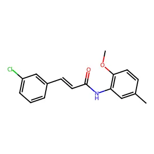 3-(3-chlorophenyl)-N-(2-methoxy-5-methylphenyl)prop-2-enamide structure