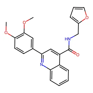 2-(3,4-dimethoxyphenyl)-N-(2-furylmethyl)-4-quinolinecarboxamide structure