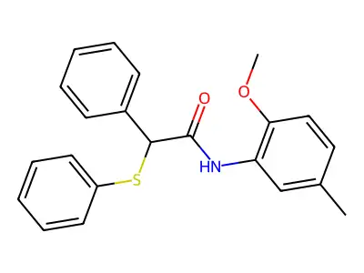 N-(2-Methoxy-5-methylphenyl)-alpha-(phenylthio)benzeneacetamide structure