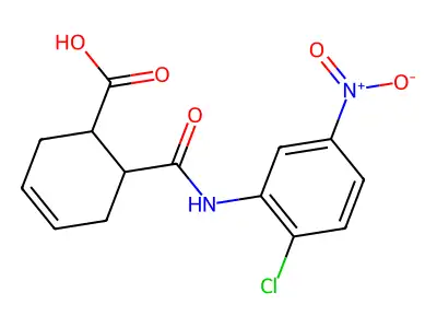 6-[(2-Chloro-5-nitrophenyl)carbamoyl]cyclohex-3-ene-1-carboxylic acid structure