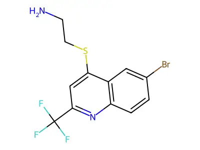 4-(2-Aminoethylthio)-6-bromo-2-(trifluoromethyl)quinoline structure