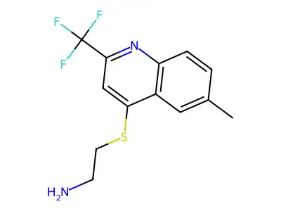 4-(2-Aminoethylthio)-6-methyl-2-(trifluoromethyl)quinoline structure