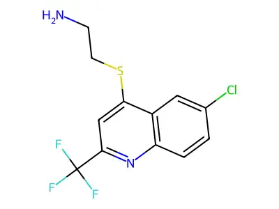 4-(2-Aminoethylthio)-6-chloro-2-(trifluoromethyl)quinoline structure
