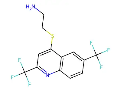 4-(2-Aminoethylthio)-2,6-bis(trifluoromethyl)quinoline structure