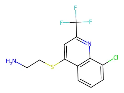 4-(2-Aminoethylthio)-8-chloro-2-(trifluoromethyl)quinoline structure