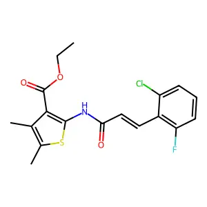 ethyl 2-[[(E)-3-(2-chloro-6-fluorophenyl)prop-2-enoyl]amino]-4,5-dimethylthiophene-3-carboxylate structure
