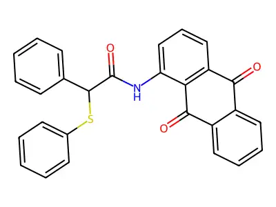 N-(9,10-dioxoanthracen-1-yl)-2-phenyl-2-phenylsulfanylacetamide structure