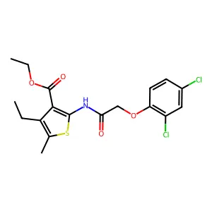 ethyl 2-[[2-(2,4-dichlorophenoxy)acetyl]amino]-4-ethyl-5-methylthiophene-3-carboxylate structure