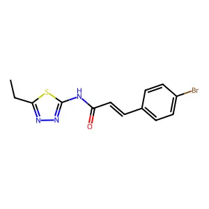 3-(4-bromophenyl)-N-(5-ethyl-1,3,4-thiadiazol-2-yl)prop-2-enamide structure