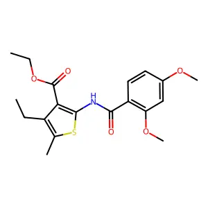 Ethyl 2-[(2,4-dimethoxybenzoyl)amino]-4-ethyl-5-methyl-3-thiophenecarboxylate structure