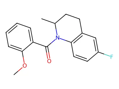 (6-fluoro-2-methyl-3,4-dihydro-2H-quinolin-1-yl)-(2-methoxyphenyl)methanone structure
