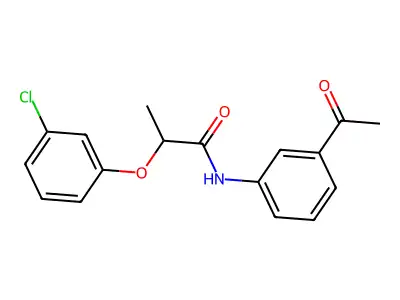 N-(3-acetylphenyl)-2-(3-chlorophenoxy)propanamide structure
