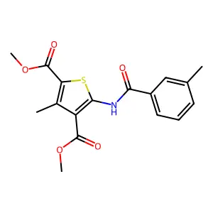 Dimethyl 3-methyl-5-[(3-methylbenzoyl)amino]thiophene-2,4-dicarboxylate structure