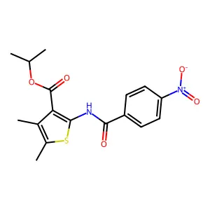 Propan-2-yl 4,5-dimethyl-2-[(4-nitrobenzoyl)amino]thiophene-3-carboxylate structure