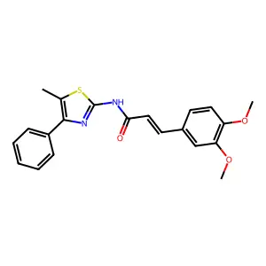 (E)-3-(3,4-dimethoxyphenyl)-N-(5-methyl-4-phenyl-1,3-thiazol-2-yl)prop-2-enamide structure