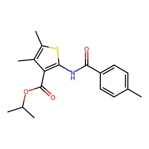 Isopropyl 4,5-dimethyl-2-[(4-methylbenzoyl)amino]-3-thiophenecarboxylate structure