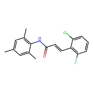 (E)-3-(2-chloro-6-fluorophenyl)-N-(2,4,6-trimethylphenyl)prop-2-enamide structure