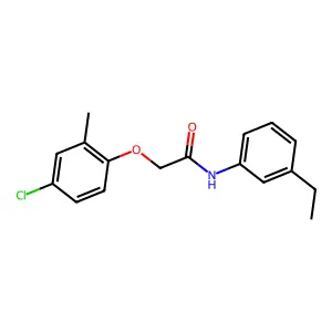 2-(4-chloro-2-methylphenoxy)-N-(3-ethylphenyl)acetamide structure