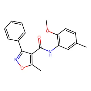 N-(2-methoxy-5-methylphenyl)-5-methyl-3-phenyl-1,2-oxazole-4-carboxamide structure