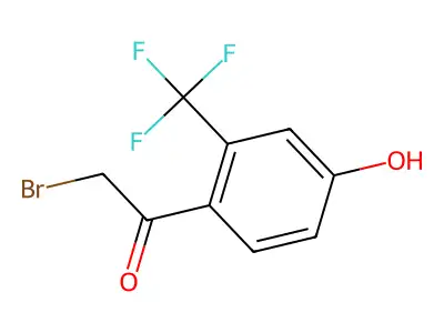 4-Hydroxy-2-(trifluoromethyl)phenacyl bromide structure