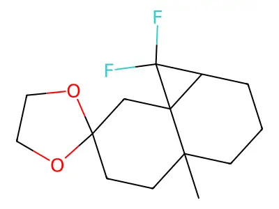 CC12CCCC3C(F)(F)C13CC4(OCCO4)CC2 structure