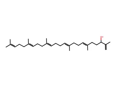 (6E,10E,14E,18E)-2,6,10,15,19,23-Hexamethyl-1,6,10,14,18,22-tetracosahexaen-3-ol structure