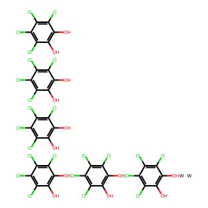 Hexakis(3,4,5,6-tetrachlorobenzene-1,2-diol);tungsten structure
