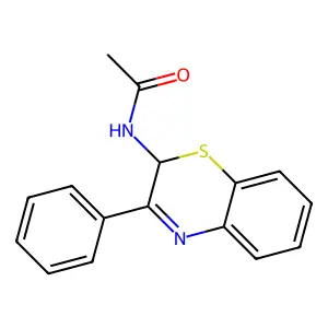 N-(3-phenyl-2H-1,4-benzothiazin-2-yl)acetamide structure