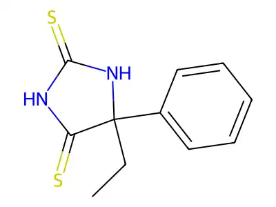 Hydantoin, 5-ethyl-5-phenyl-2,4-dithio- structure