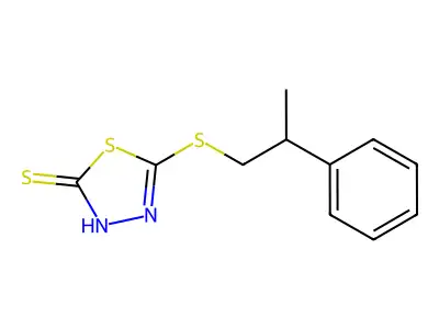 5-(2-phenylpropylsulfanyl)-3H-1,3,4-thiadiazole-2-thione structure