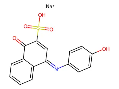 4-(4-Hydroxyphenyl)imino-1-oxonaphthalene-2-sulfonic acid structure