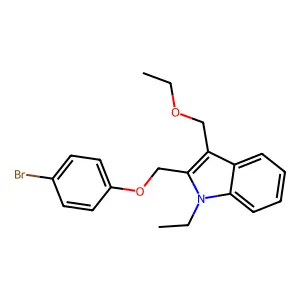 2-[(4-Bromophenoxy)methyl]-3-(ethoxymethyl)-1-ethyl-1H-indole structure