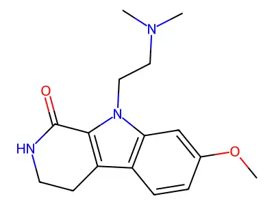 9H-Pyrido(3,4-b)indol-1(2H)-one, 3,4-dihydro-9-(2-(dimethylamino)ethyl)-7-methoxy- structure