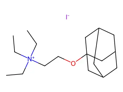 Ethanaminium, N,N,N-triethyl-2-(tricyclo(3.3.1.1(sup 3,7))dec-1-yloxy)-, iodide structure