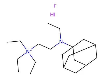 N,N,N-Triethyl-2-(tricyclo(3.3.1.1(sup 3,7))dec-1-ylamino)ethanaminium iodide hydroiodide structure