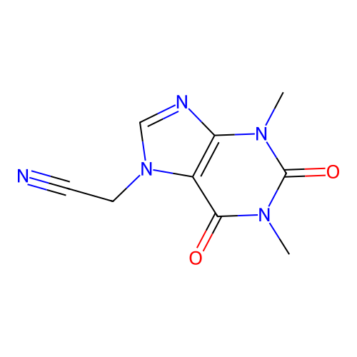 7H-Purine-7-acetonitrile, 1,2,3,6-tetrahydro-1,3-dimethyl-2,6-dioxo- structure
