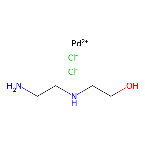 (SP-4-3)-(2-((2-Aminoethyl)amino)ethanol-N,N')dichloropalladium structure