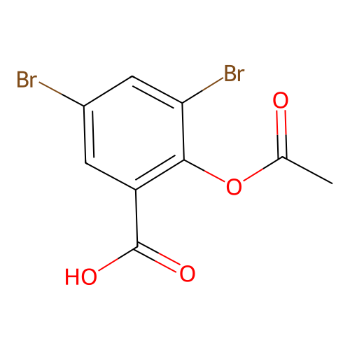 2-乙酰氧基-3,5-二溴苯甲酸 structure