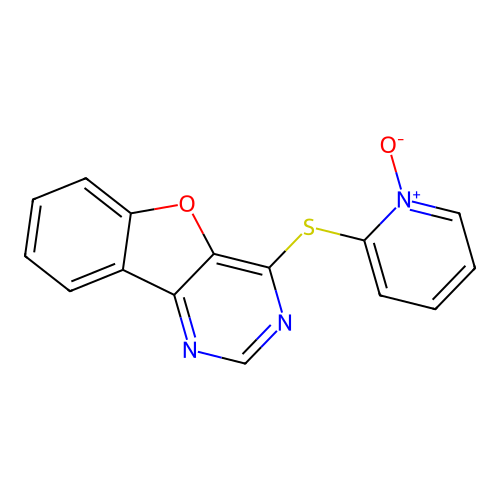 4-(1-Oxidopyridin-1-ium-2-yl)sulfanyl-[1]benzofuro[3,2-d]pyrimidine structure