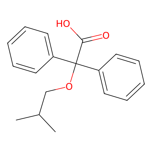 (2-Methylpropoxy)(diphenyl)acetic acid structure