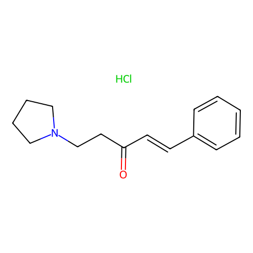 1-Phenyl-5-pyrrolidin-1-ylpent-1-en-3-one;hydrochloride structure